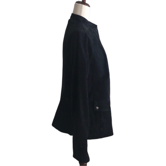 Black Suede Jacket Dennis by Dennis Basso Ladies Medium Jacket New without Tags - Picture 5 of 12